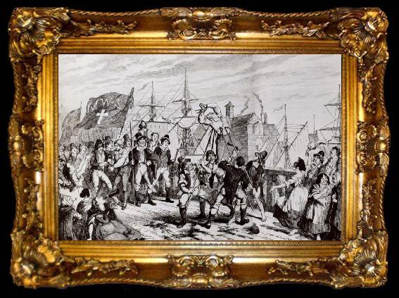 framed  Thomas Pakenham The rebels executing their prisoners on the bridge at Wexford, ta009-2